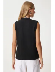 Women's Black Bow Knit Sweater - 5