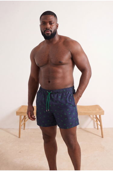 Navy Blue Men's Large Size Swim Shorts