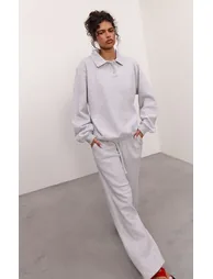 Ash Grey Wide Leg Oversized Joggers - 5