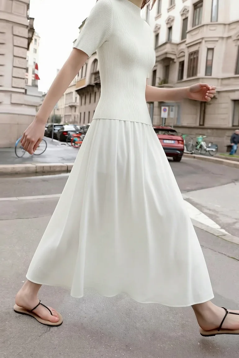 Irregular Hem Midi Skirt - 2
