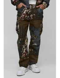 Tall Renaissance Tapestry Stacked Straight Fit Cargo Trousers - multi
