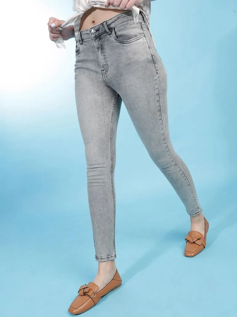 Women Grey High Rise Skinny Jeans - 3
