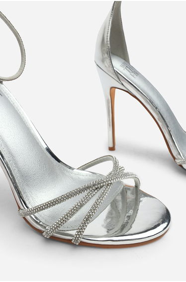 Nolita Silver Embellished Strappy Stiletto Heels product thumbnail 3