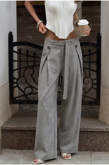 Tie-Up Wide Leg Pants