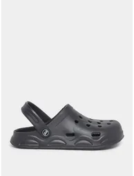 Vamp Perforated Solid Heel Strap Clogs - 1