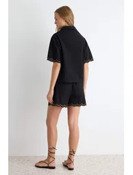 Black Woven Bottom - Top Set - 3