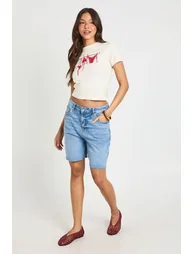 Bikini Print Baby tee - ecru