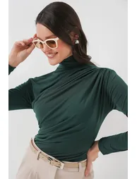 BDART Fitted Turtleneck Blouse with Drape Detail - 4