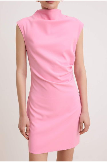 Pink Plain Short / Mini Woven Dress product thumbnail 3