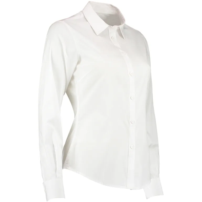 Kustom Kit Womens/Ladies Long Sleeve Tailored Poplin Shirt - White - 2