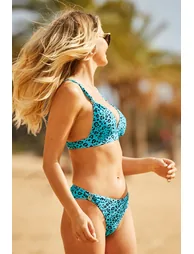 The Perfect Aqua Animal Print Moulded Cup Bikini Top - 4
