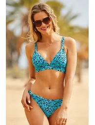 The Perfect Aqua Animal Print Moulded Cup Bikini Top - 3