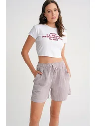Mixray High-Waisted Striped Wide Leg Shorts - 3