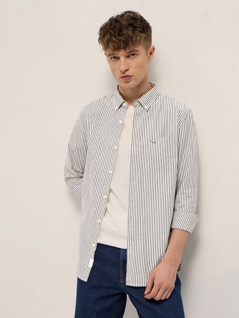 Men Cotton Striped Casual Shirt - 5