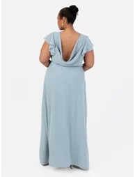Anaya With Love Recycled Cloud Blue Cowl Back Maxi Dress - 5