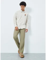 Men Olive Relaxed Fit Chinos