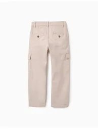 Trousers with Jersey Lining for Baby Boys, Beige