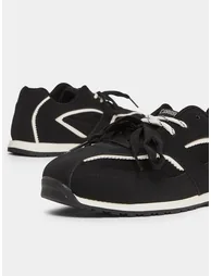 Textured Lace-Up Retro Sneakers - 2