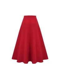 Colette red pleated blouse & skirt matching set - 14