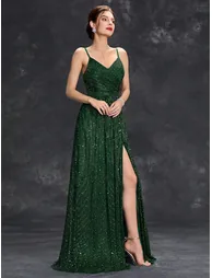 Leely Women's Elegant Spaghetti Straps Sleeveless Party Dress - 3