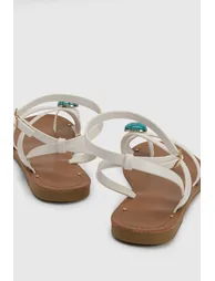 Bead Detail Strappy Sandals - white - 3