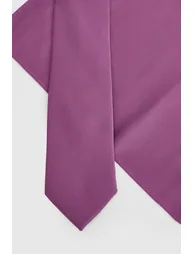 Bright Mauve Plain Tie and Pocket Square Set - 1