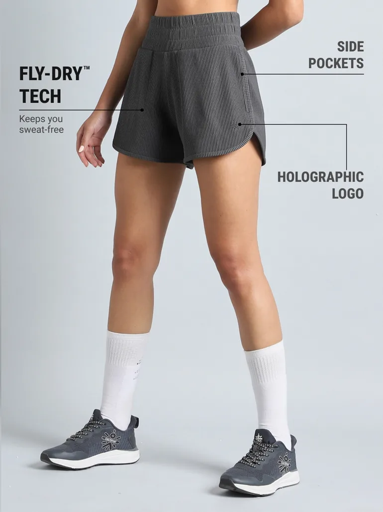 Women Dark Grey Training Sculpted Shorts - 4
