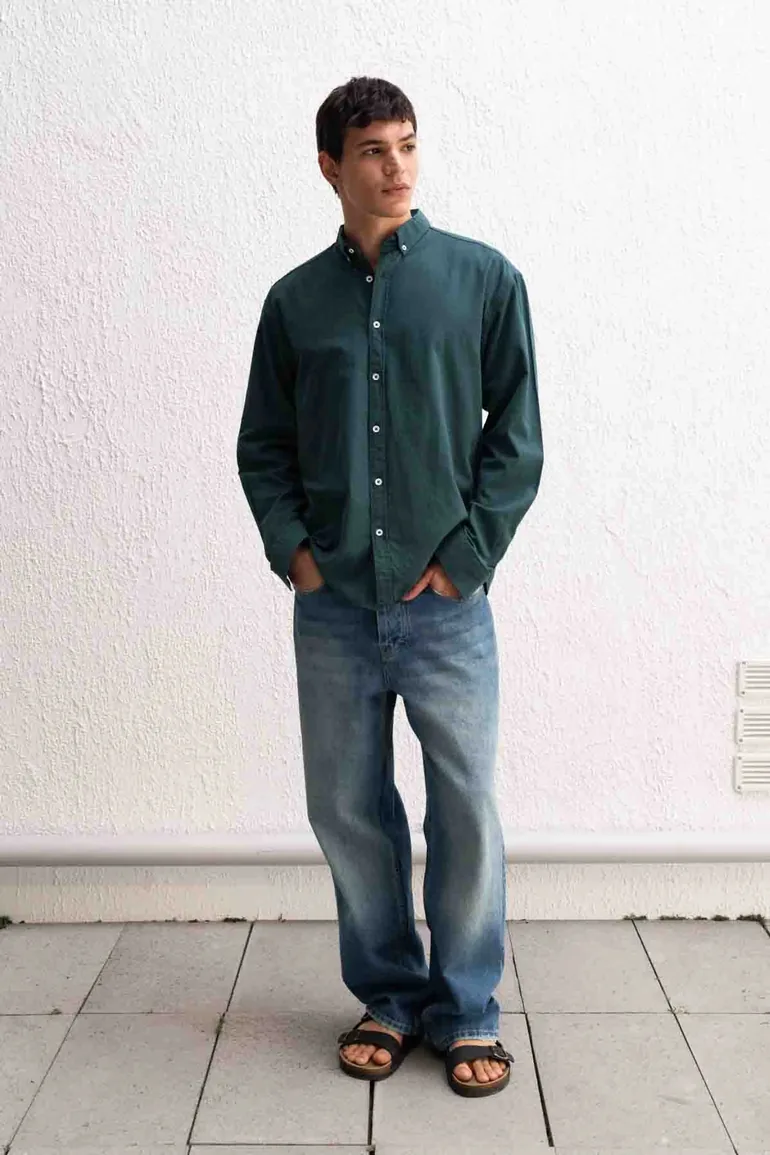 GIESTO Cotton Oversized Button-Up Shirt - 3