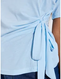 Blue Tie-Side Short Sleeve T-Shirt - 3