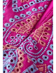 Exotic Garden Cutwork Embroidery Midi Dress - 5
