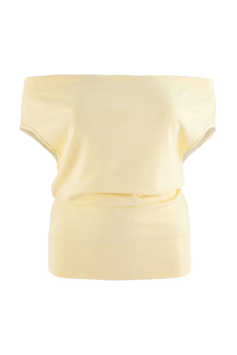 Yellow Knitted Plus Size Blouse - 4