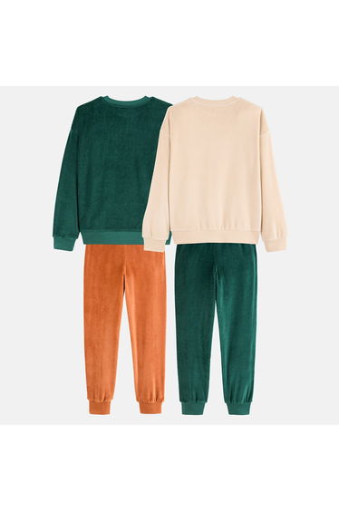 Pack of 2 Fox/Badge Print Velour Pyjamas product thumbnail 3