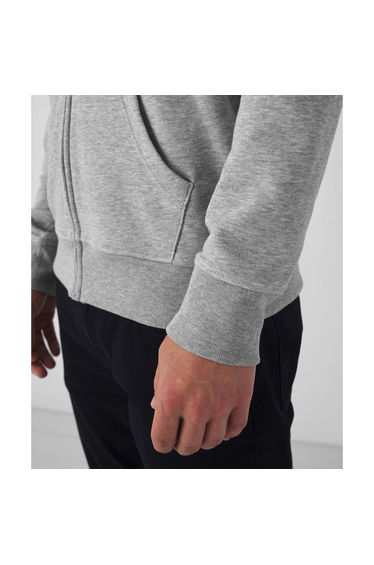 B&C Mens Organic Zipped Hoodie - Heather Grey product thumbnail 4