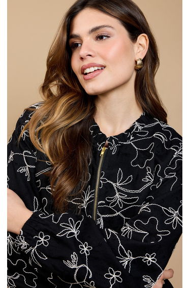 Callista Black Embroidered Cropped Jacket product thumbnail 4
