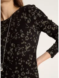 Jersey Knit Leopard Print Maxi Dress - 1