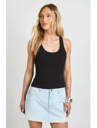 Petite Denim Mini Skirt - super pale wash - 1