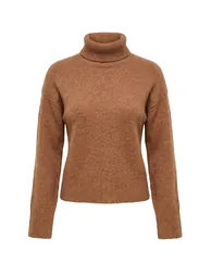Wardrobe Essentials Tan Soft Textured Special Yarn Basic Knitwear Sweater - 1
