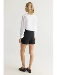 Black Pleated Woven Shorts&Skirt - 1