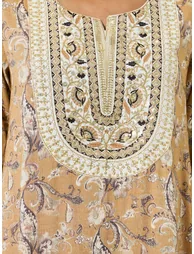 Women Threadwork Embroidery Printed Jalabiya - 3