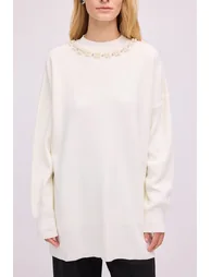 SWEATER WITH PEARL COLLAR - 6