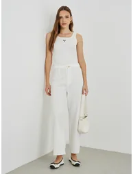 Embroidery Detail Square Neck Top - 1
