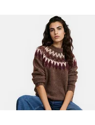 Jacquard Crew Neck Jumper/Sweater - 1