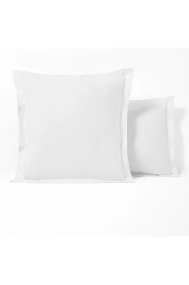 SCENARIO Plain Polycotton Pillowcase with Embroidered Hem