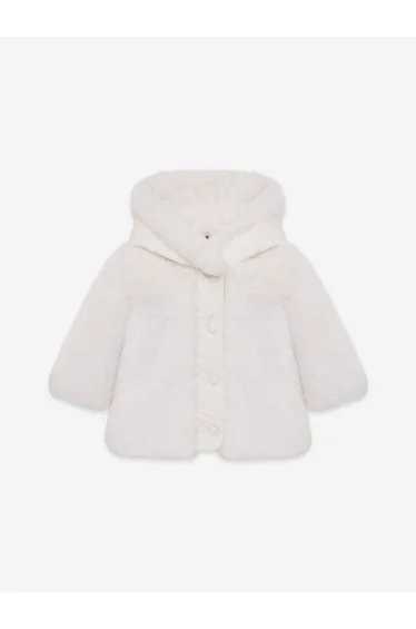 Moncler Enfant Baby Girls Faux Fur Viona Jacket in Ivory