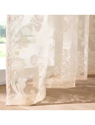Arabesque Damask Single Voile Eyelet Panel - 4