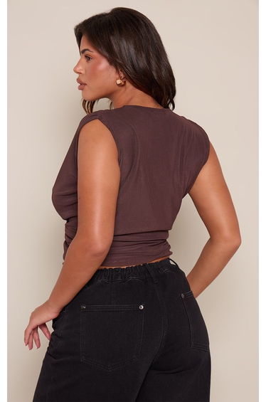 Shape Chocolate Mesh Wrap Detail Top product thumbnail 3