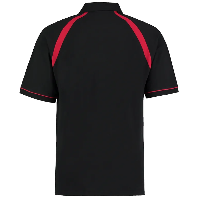 Kustom Kit Oak Hill Mens Short Sleeve Polo Shirt - Black/Bright Red