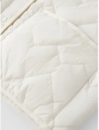 Women's Quilted Puffer Jacket with Attached Scarf - 4