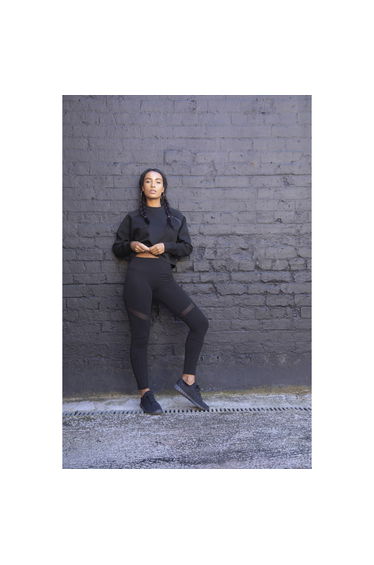Tombo Womens/Ladies Panelled Leggings - Black product thumbnail 2