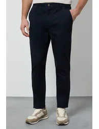 Navy Skinny Fit Chino Trousers - 1
